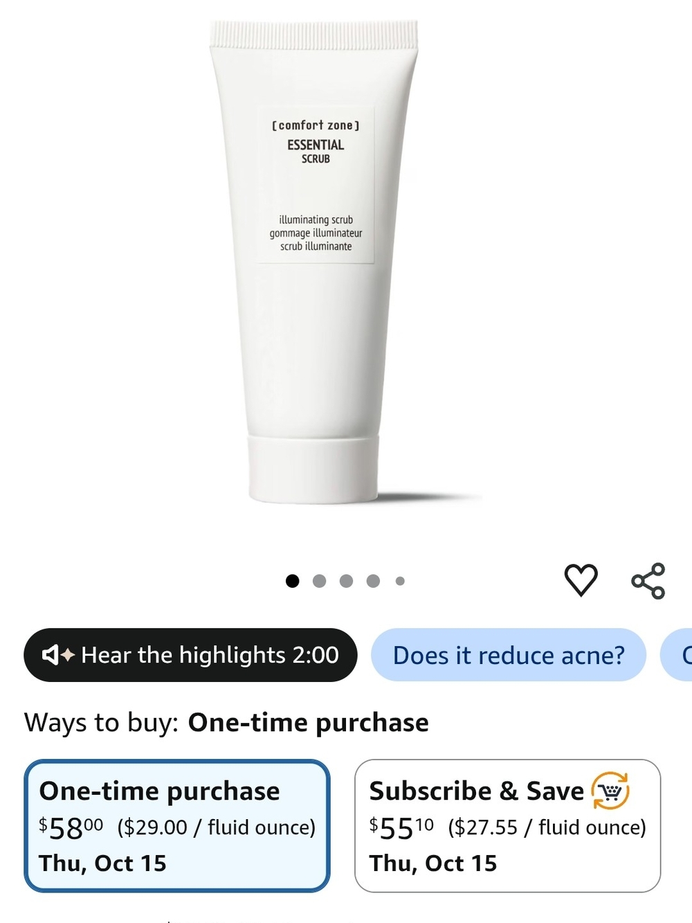 Comfort Zone White Essential Illuminating Scrub
